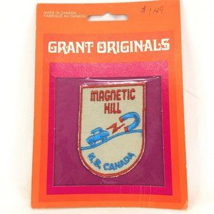 New Vintage 70's Patch Badge Magnetic Hill New Brunswick Canada Travel Souvenir
